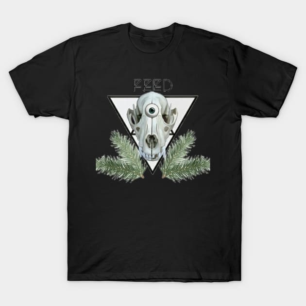 Feed skull T-Shirt by Yogidesigns